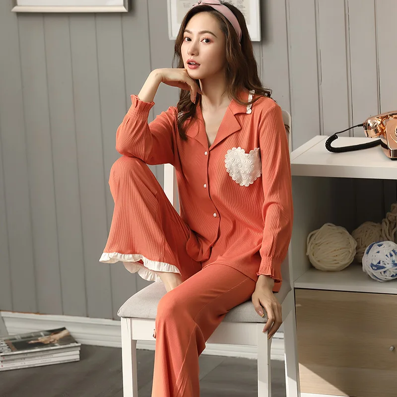 

Модальный длинный рукав, милые и милые пижамы, Женская весенне-осенняя Домашняя одежда, Осенний тонкий кардиган, можно носить