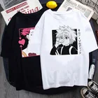 Летняя футболка с принтом японского аниме Hunter X Hunter Duo для мужчин и женщин, Повседневная рубашка с коротким рукавом