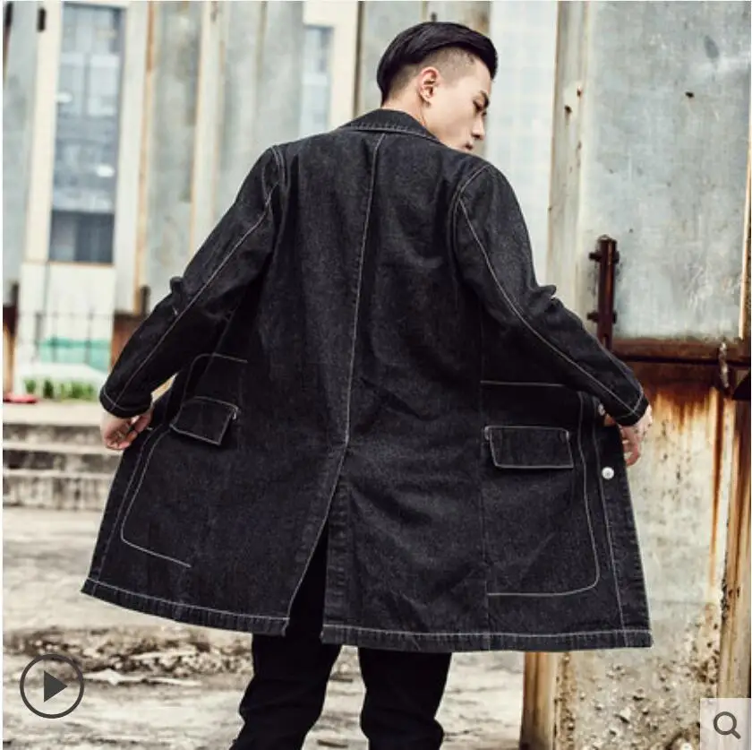 S 5XL Новая Осенняя мужская одежда материал: х/б. стильная куртка средней длины