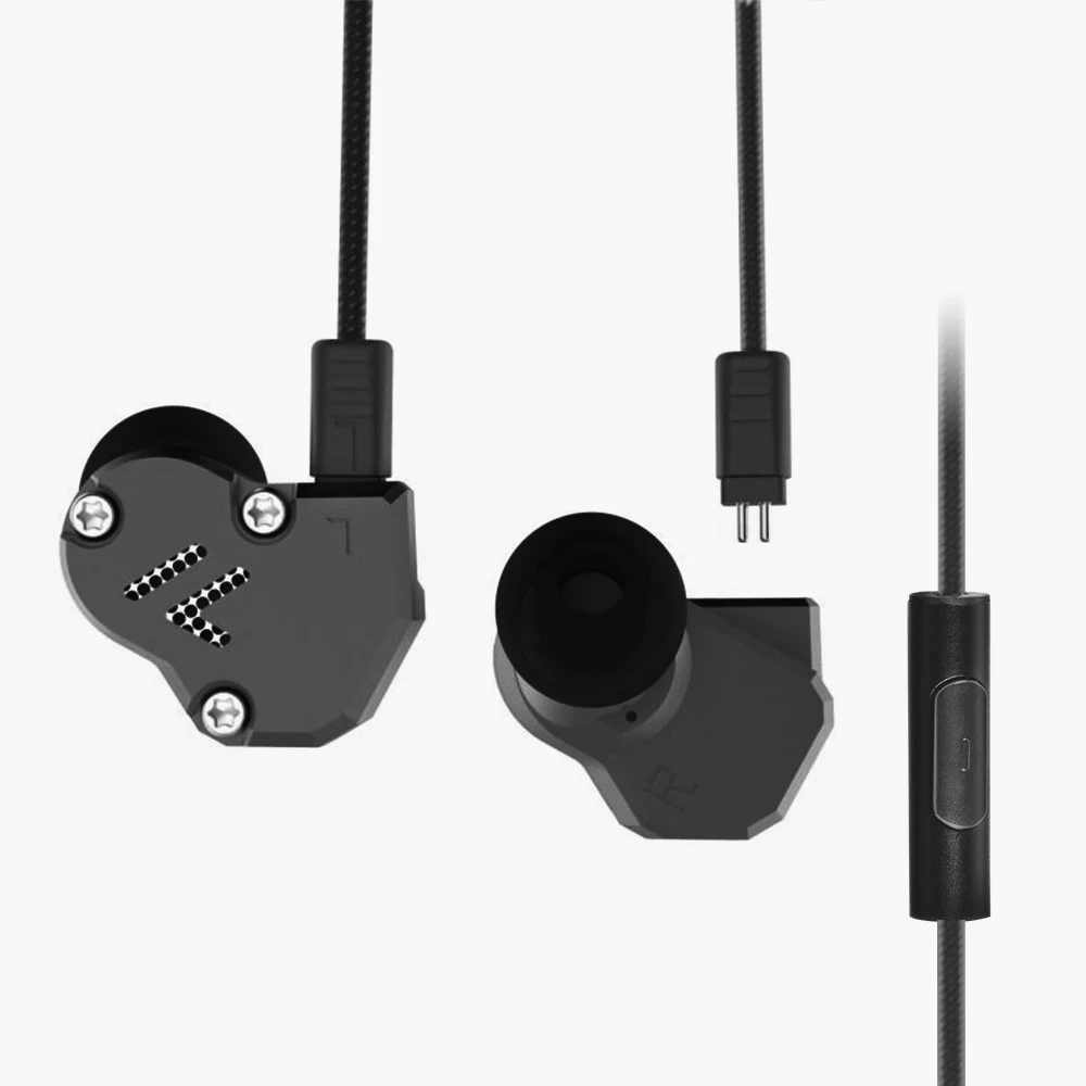 Grey with mic Revonext QT2 2DD+ 1BA гибридные наушники-вкладыши HIFI DJ Monito спортивные наушники для бега наушники-вкладыши - Цвет: Grey with mic