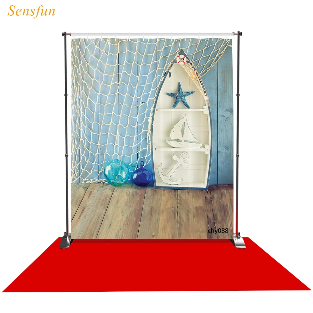 LEVOO фотографический фон лето морская звезда якорь сетка деревянный для