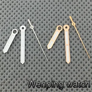 Стрелки часов Серебристыерозовое золото, светящийся маркер, подходит для движения NH35, NH36