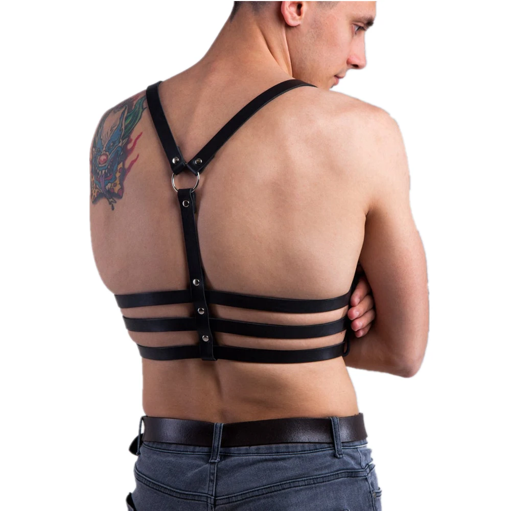 Грудь упряжь Для мужчин нагрудного ремня Boundage Ремни гей ролевая игра нижнее