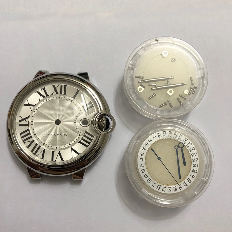 

Ballon bleu Watch Case Plus Leather Watch Straps Fit 2824/ 2829 Moverments, Case Diameter 44mm