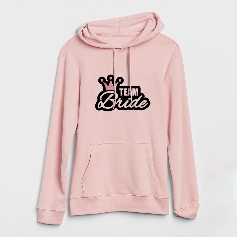 

Fashion Women Pure Cotton Hoodies Bridal Bachelorette Party Team Bride Graphic Sweatshirt Casual Wedding Harajuku Street Tops