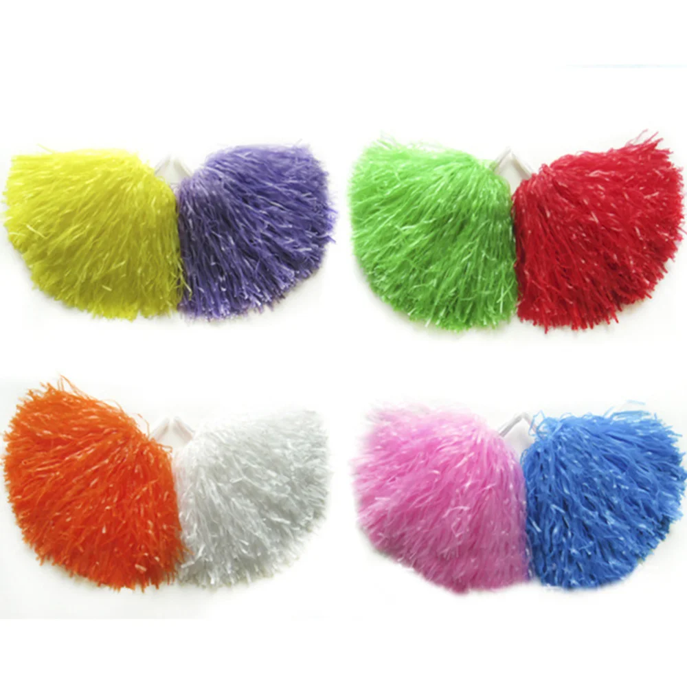 

12pcs Cheerleaders Supplies Cheering Poms Cheering Garland Shiny Cheering Balls With Handle(Blue + Yellow + Purple + Orange + Re