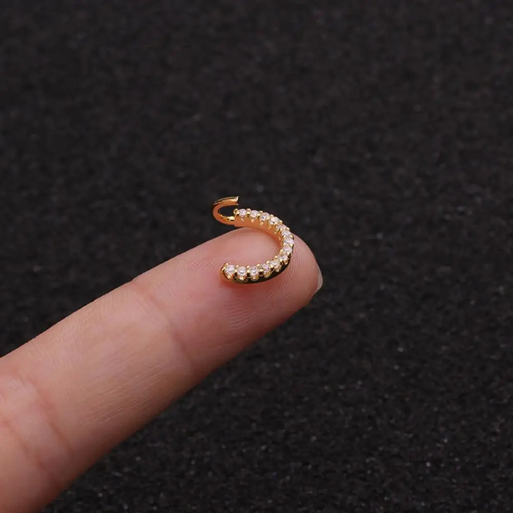 Body Piercing Hanger Clip On Earrings For Women/Men Small Hoop Ear Bone Tiny Nose Ring Girl aretes ear hoops | Украшения и