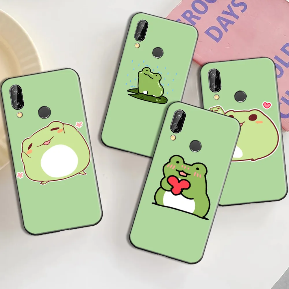 

Animal Frog Phone Case For Huawei P Smart Z 2019 2021 P20 P30 P40 Lite Pro Plus Funda Carcasa Soft TPU Cases Back Cover Cartoon