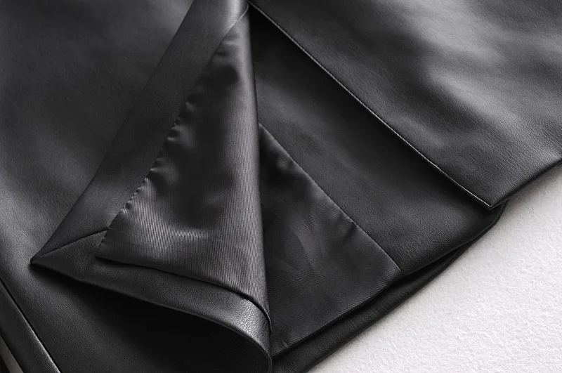 

2020 Autumn Winter Long Black PU Faux Leather Blazers Women Jacket Coat Outerwear Ladies Coats Female C250