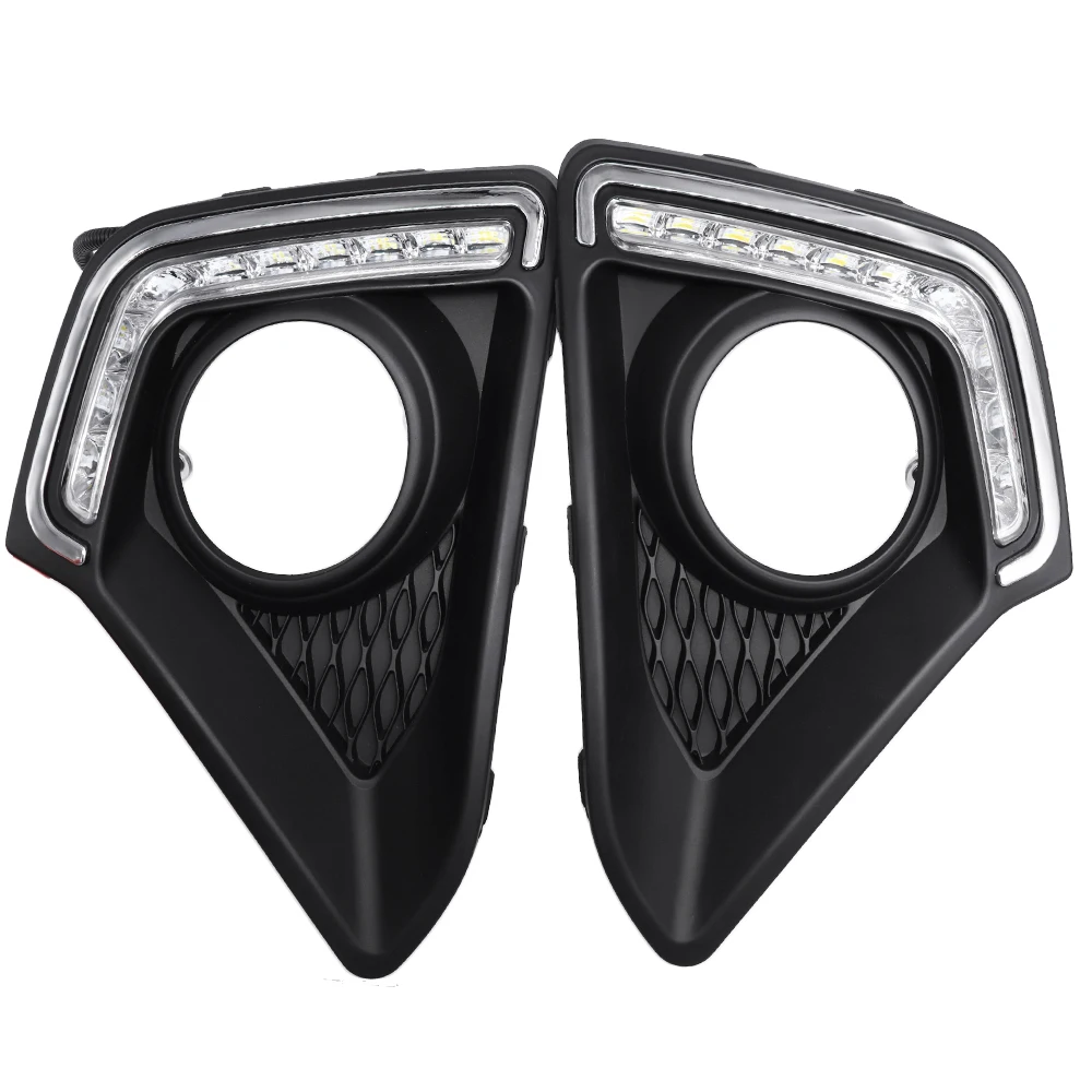 Car Daytime Running Lights Daylight for Hyundai GRAND I10 2014 2015 2016 LED DRL12V ABS Fog Lamp Cover | Автомобили и мотоциклы