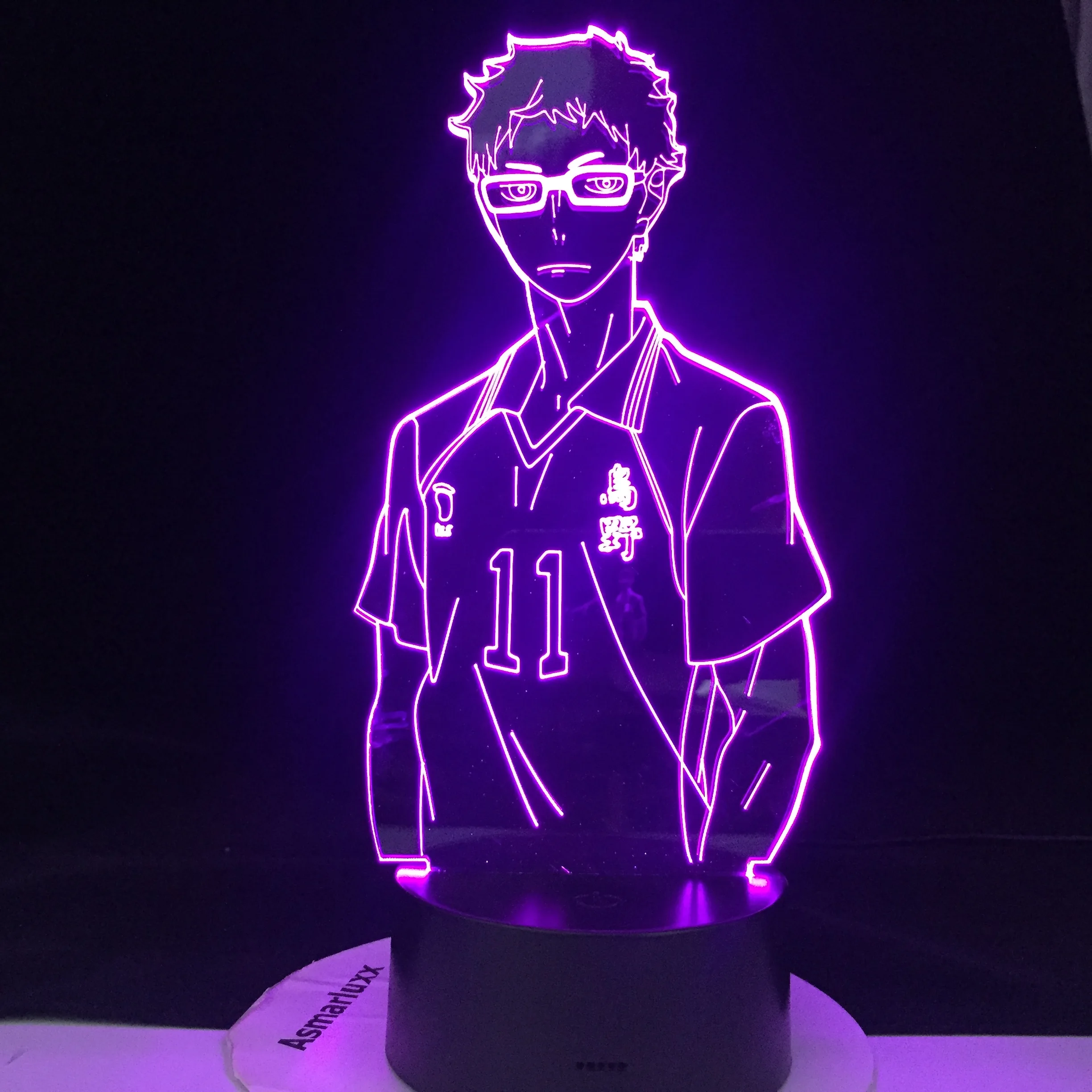 русский: LED-лампа KEI TSUKISHIMA (HAIKYUU) в стиле аниме Manga Gift Anime 3d Lamp Night Light Otaku, хорошо упакованная и быстрая доставка через dropshipping.