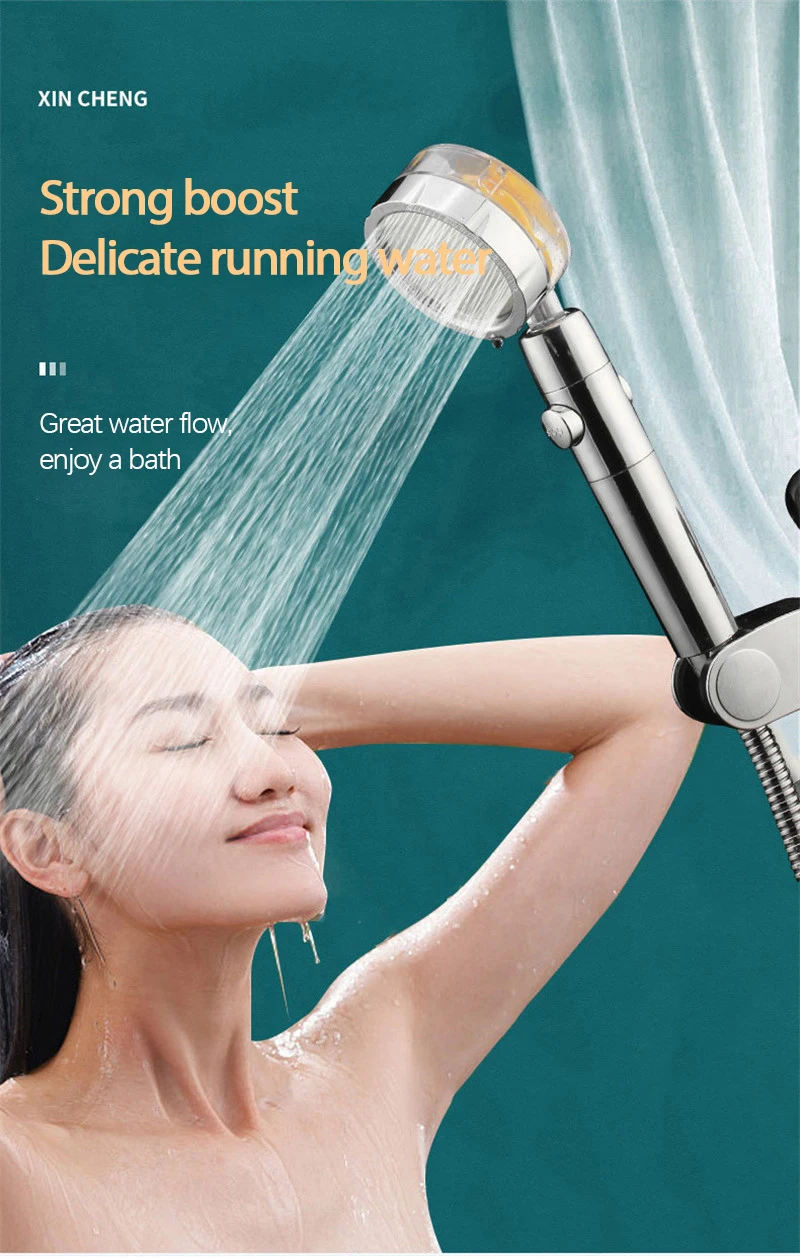 

Shower Nozzle Hand-held Pressurized Shower Filter Three-speed Switch Water Stop Bathing Household Shower Head Set Bathroom Tool