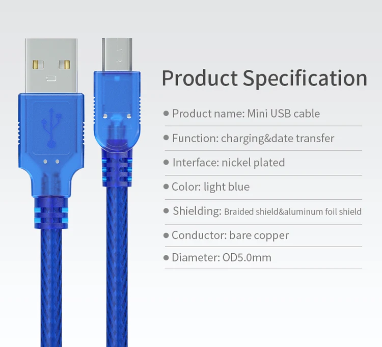 Мини USB к USB кабель для быстрой зарядки кабель для передачи данных для MP3 MP4 плеера камера Автомобильный видеорегистратор gps кабель USB мини короткий 0,3 м 1,5 м 3 м 5 м