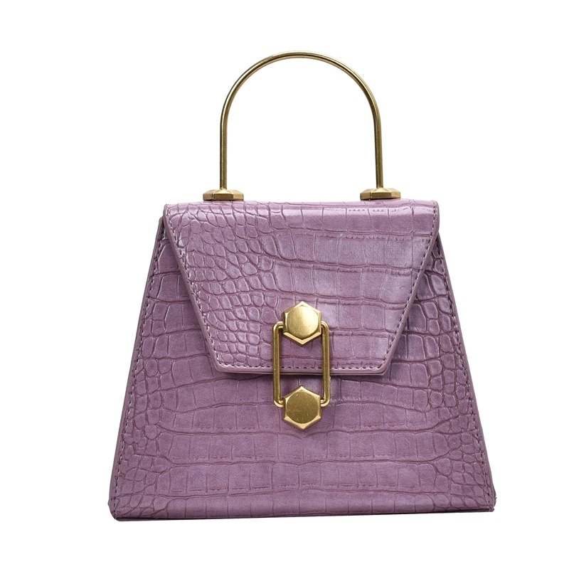 

Iron Handle Design Crocodile Pattern MINI PU Leather Crossbody Bags For Women 2020 Shoulder Handbags Female Travel Chain Bag