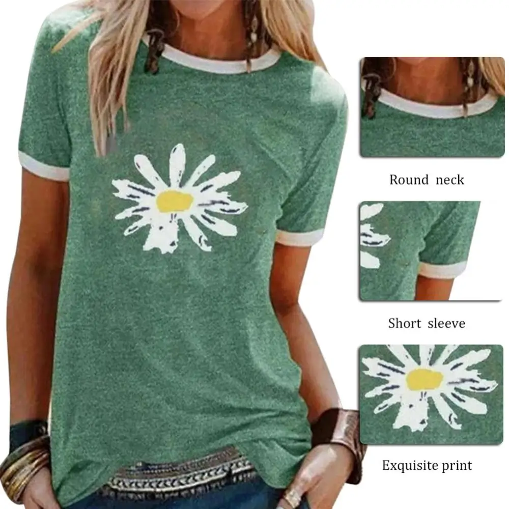 70% Лидер продаж Женская Повседневная летняя футболка с круглым вырезом короткими