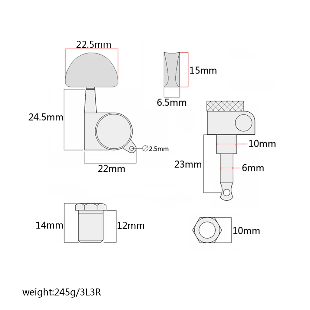 ein set 6 pcs gold gesperrt string tuning pegs schlüssel tuner mechaniken für akustische elektrische gitarre schloss schaller stil free glob