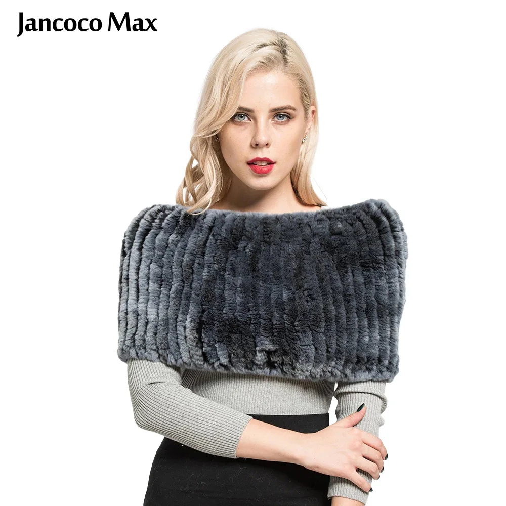 

Меховой шарф Jancoco Max, женский, зимний, из натурального кроличьего меха, мягкий, S7127