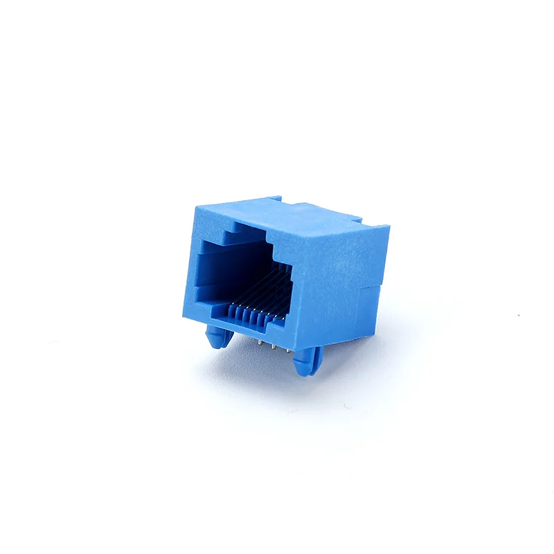 Синий разъем Rj45 8P8C 1X1New rj 45 сетевой для пластикового темно синего цвета 90 градусов