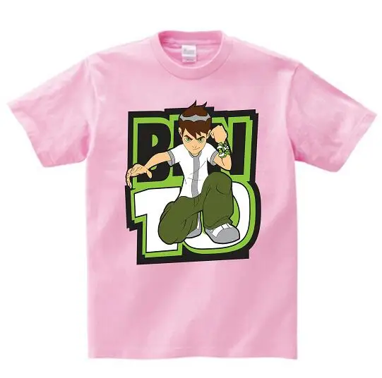 pink childreT-shirt Ben 10, протектор для часов земли, футболки для детей, топы, футболки, коллекция года, летние футболки для мальчиков с героями мультфильмов футболка футболки для мальчиков и девочек - Цвет: pink childreT-shirt