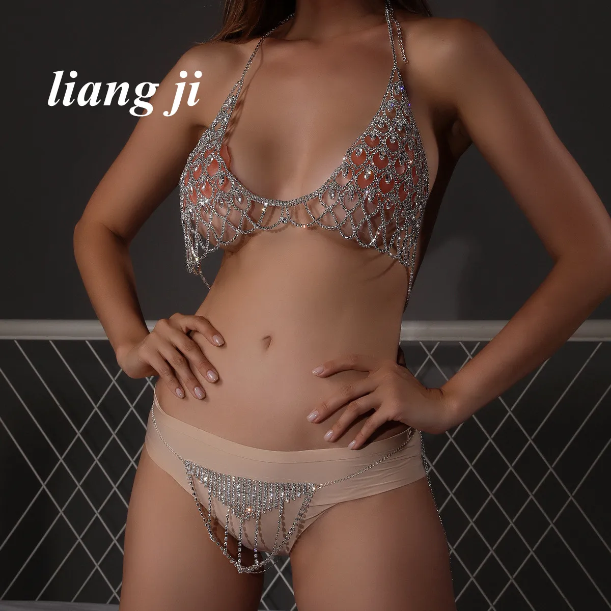 

Chest Chain Body Chain Sexy Crystal Three-point Thong Bra Chain портупея Waist Chain Abdominal Chain Arnes Para Bijoux De Corps