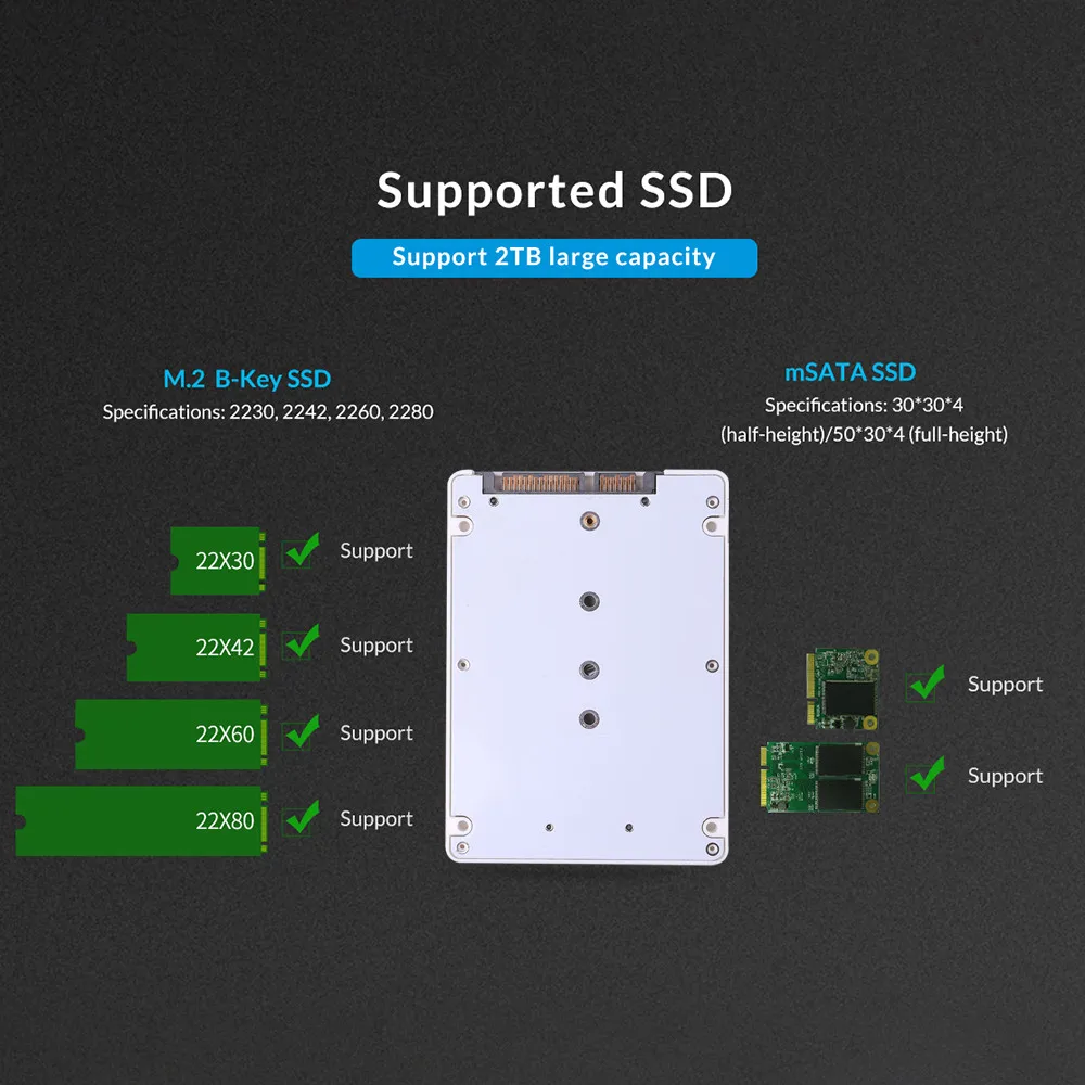 Корпус для твердотельного накопителя M.2 NGFF SSD на 2 5 SATA3 чехол карты адаптера SATA (B