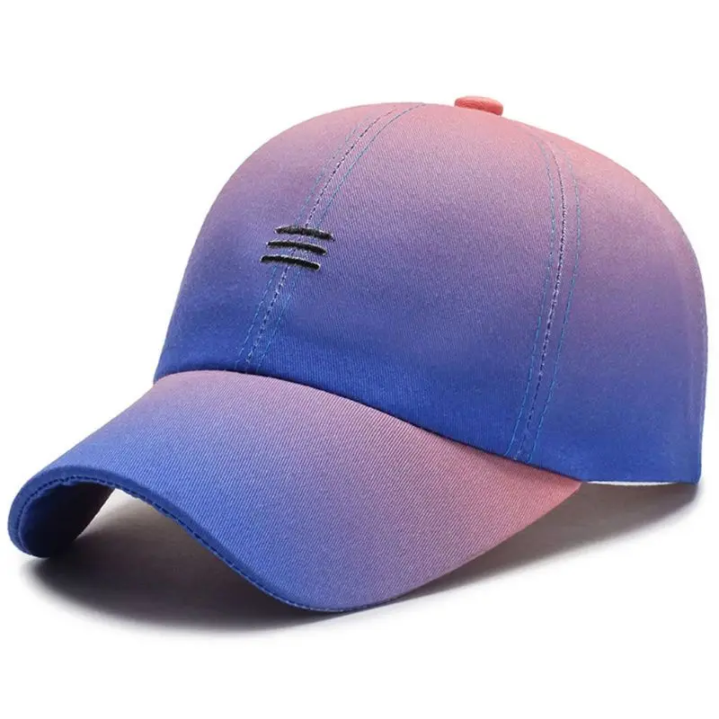 Бейсболка унисекс градиентная контрастных цветов полосатая вышитая уличная