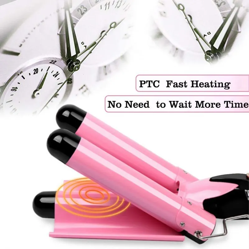 

Professional Hair Curling Iron Anti-scald Ceramic Triple Barrel Hair Curler Irons Hair Waver Styling Splint Hair Styler Wand GH2