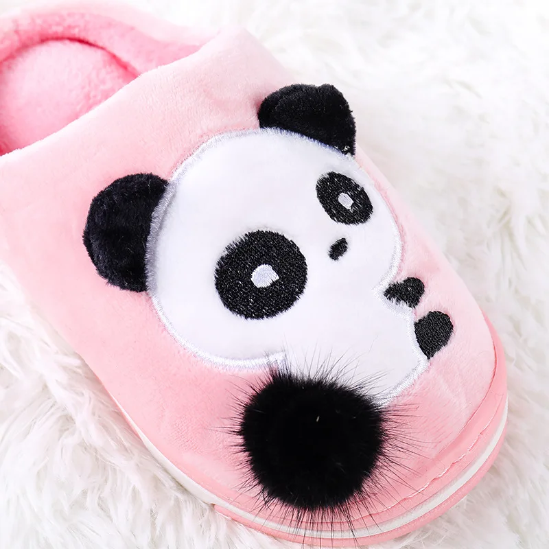 Детские тапочки домашние с пандой и животными Новинка 2019 года Сезон Зима Детская