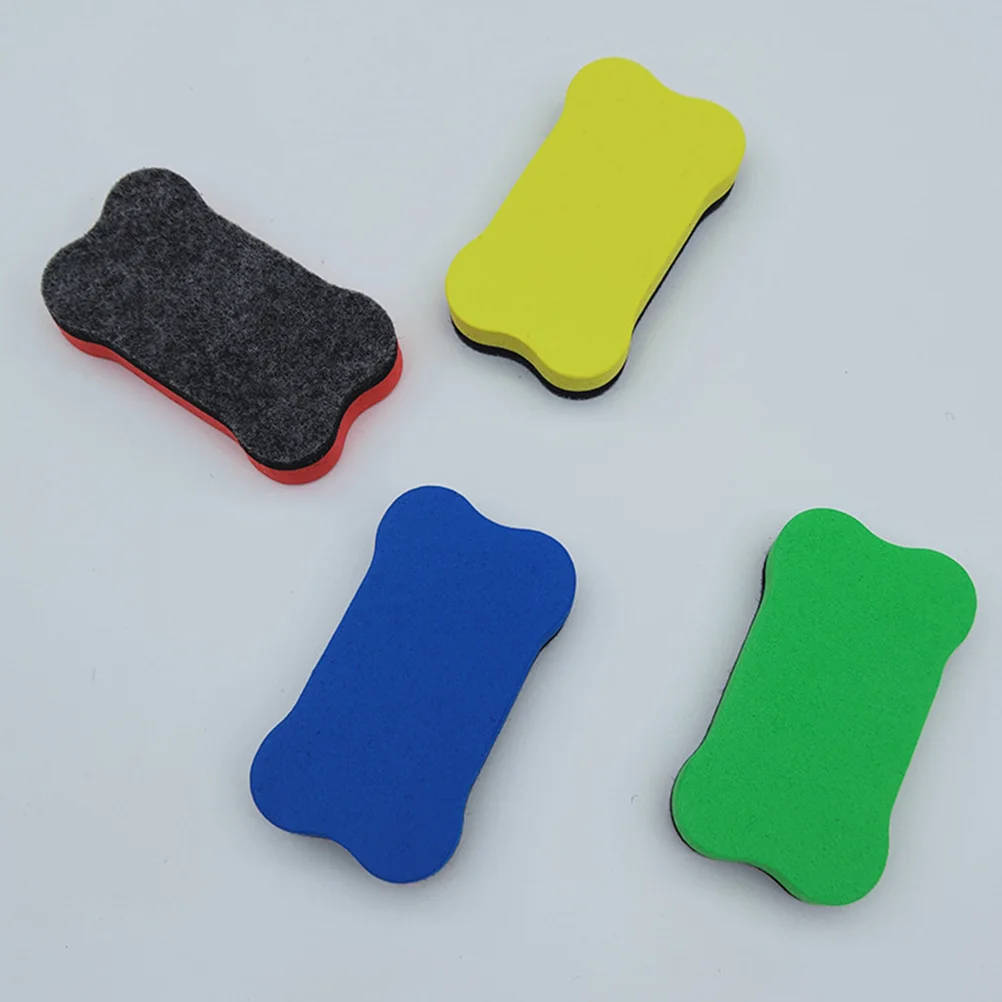 

36pcs EVA Back Whiteboard Eraser Bone Shaped Magnetic Board Eraser Felt Cloth Board Wiper (Random Color)