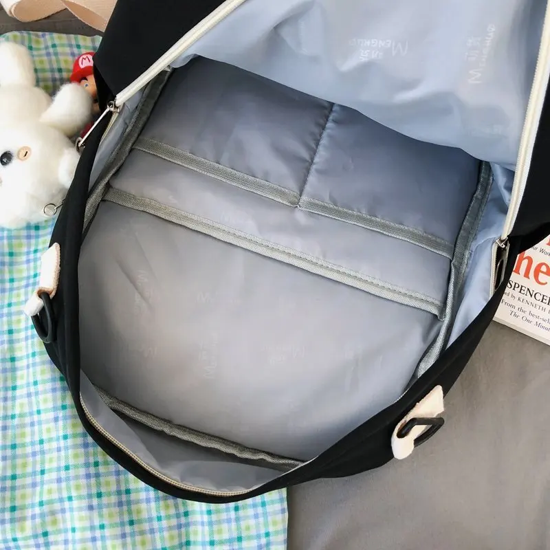 

Fashion Women Backpack Kawaii Girl Small Mochilas Teenager School Bag for College Bookbag Nylon Cute Travel Black Mini Rucksack