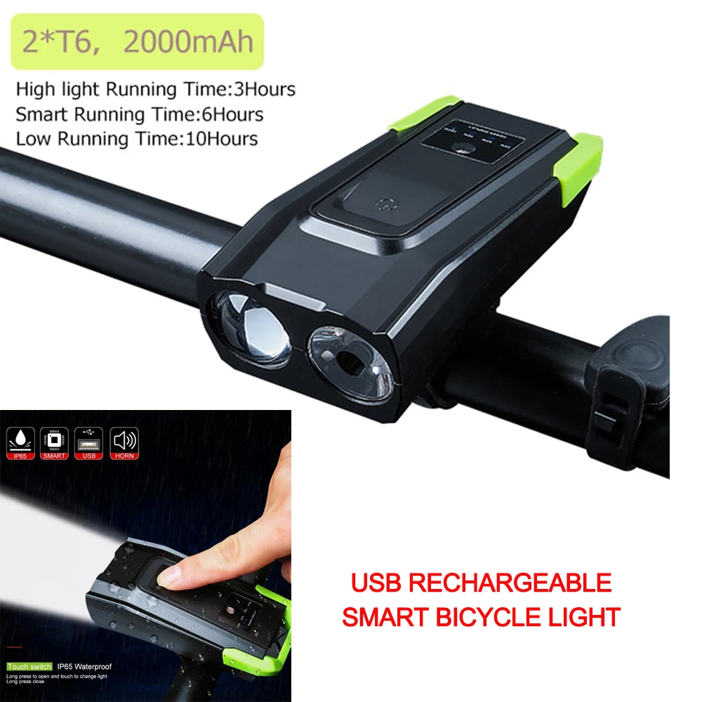 4000 мАч индукционный велосипедный передний светильник набор USB Перезаряжаемый