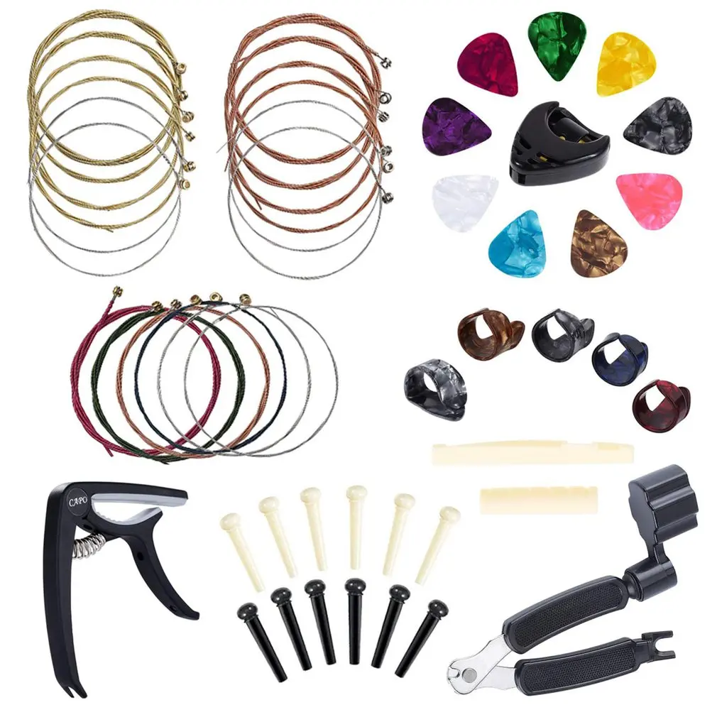 

Guitar Accessories Kit Maintenance Cleaning Tools Kit Guitar String Winder Cutter Pin Puller Guitar Fret Rocker Repair Tool