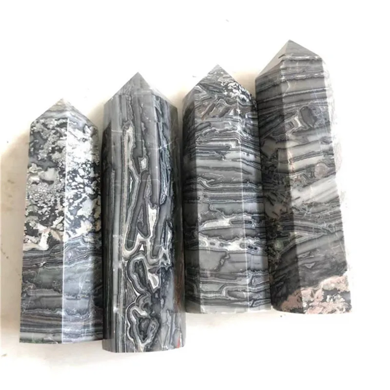 

Natural gemstone picasso crystal wand points healing tower stones for home decotration