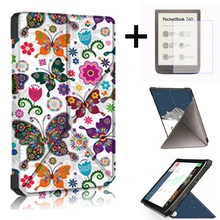 soft TPU Case for Pocketbook inkpad color 3 740 741 7.8 eReader PU leather cover stand foldable shell+screen protector