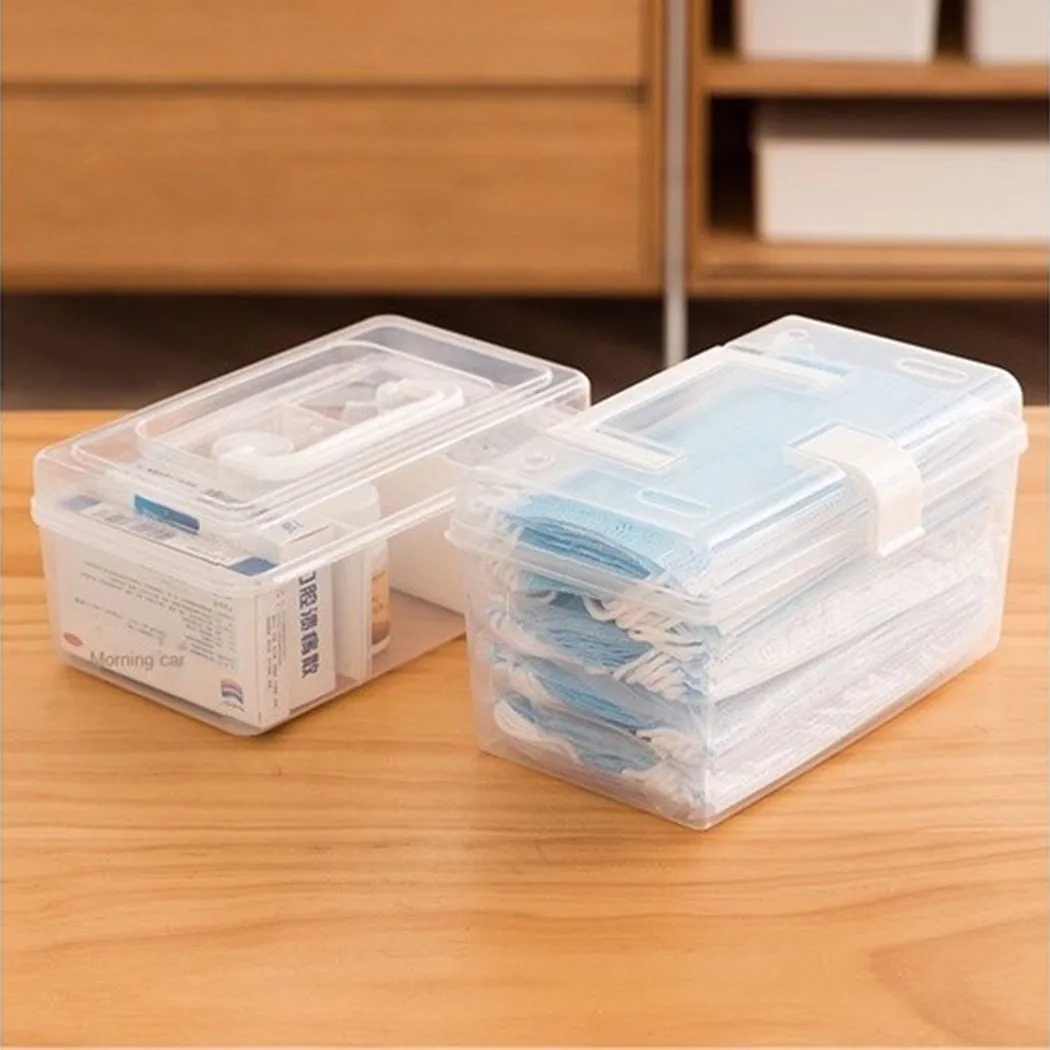 

Mask Storage Box With Handle Household Dust-Proof Sealed Large-Capacity Box Stationery And Medicine Storage Box