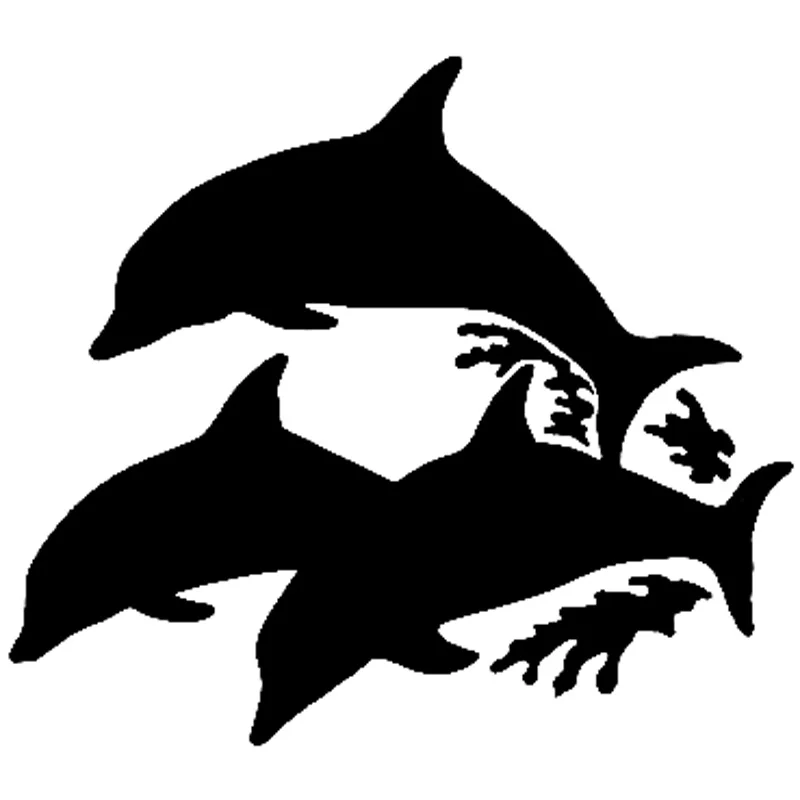 

13,8 см * 12,2 см Семья 3 дельфинов креативные автомобильные стикеры виниловые наклейки в виде Фотообоев c переводными картинками