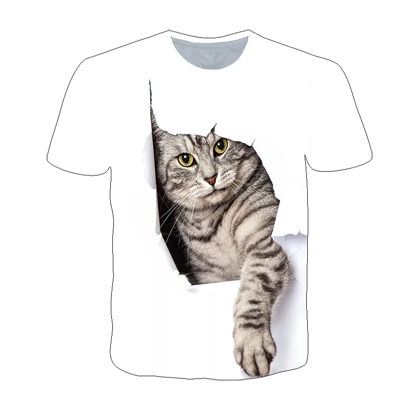 

3D Printing Men Plus T-Shirt Cute Cat Lady T-Shirts Harajuku Loose Fashion Tee 2021 Summer Short-Sleeved Quick-Drying Clothing