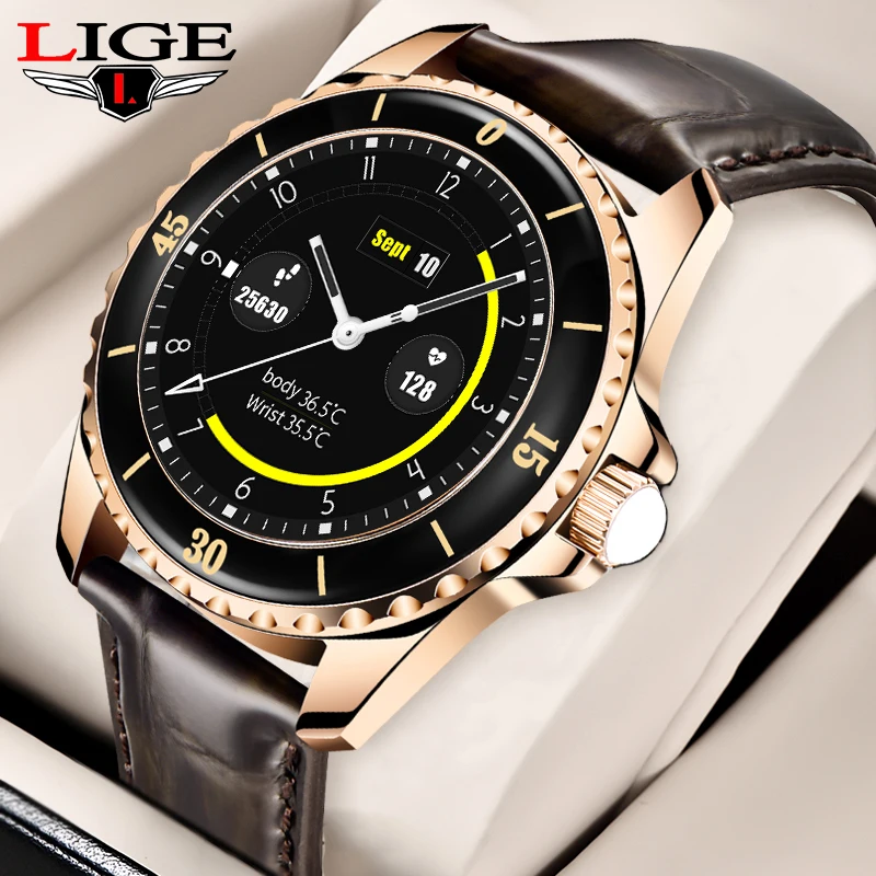 

LIGE Smart Watch Men 2021 IP67 Waterproof Smartwatch Men Sports Pedometer Reloj Inteligente Smart Watches For Android Huawei iOS