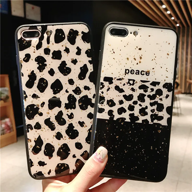

Luxury Leopard Print Phone Case for IPhone 13 8 7 6 Plus 11 12 Pro Max X Xs Max XR Glitter Shining Soft Tpu Case Colorful Shell