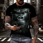 Футболка мужская с 3d рисунком шимпанзе, смешная рубашка с рисунком животного, мужская одежда в стиле панк-рок, 3d