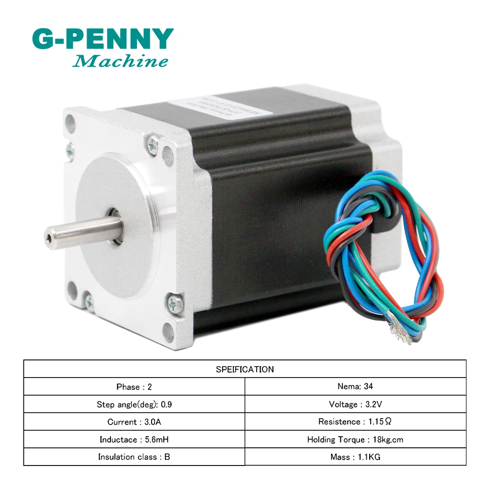 NEMA23 Шаговый двигатель с ЧПУ 57x76 мм вал D = 6 35 0 9 градуса 1 89 Нм 270 унций 3A шаг для
