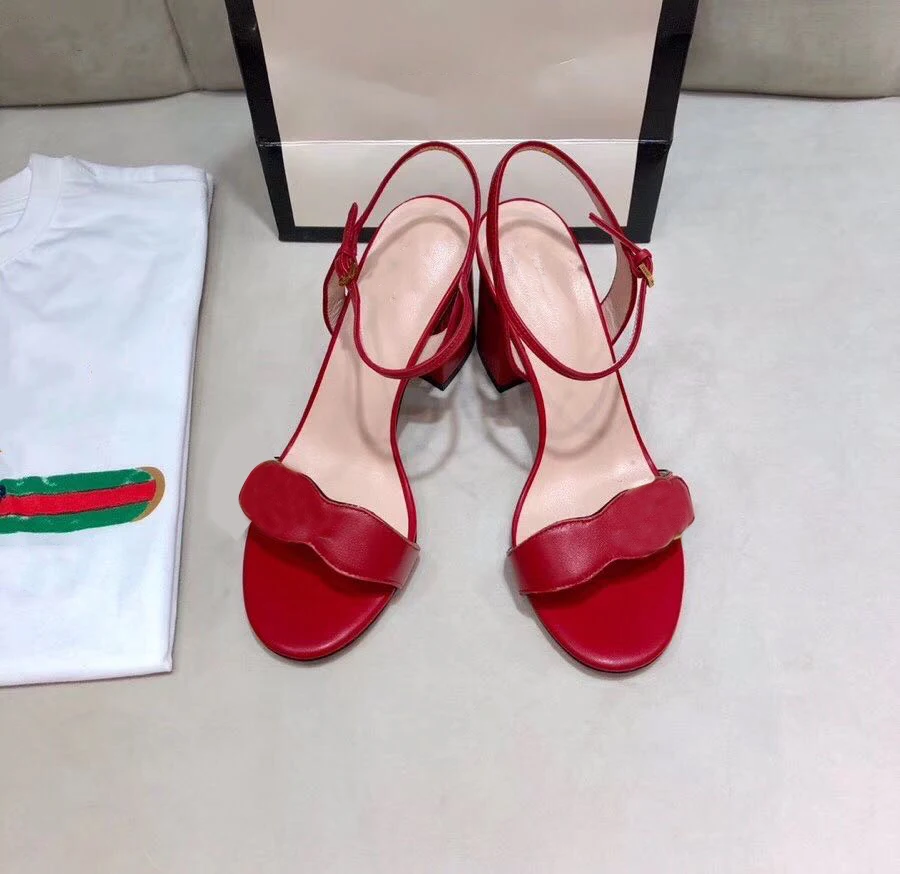 

2021 women sandals girl female 5cm 7cm heel square toe chunky heel women sandas shoes for women Ladies Sandals