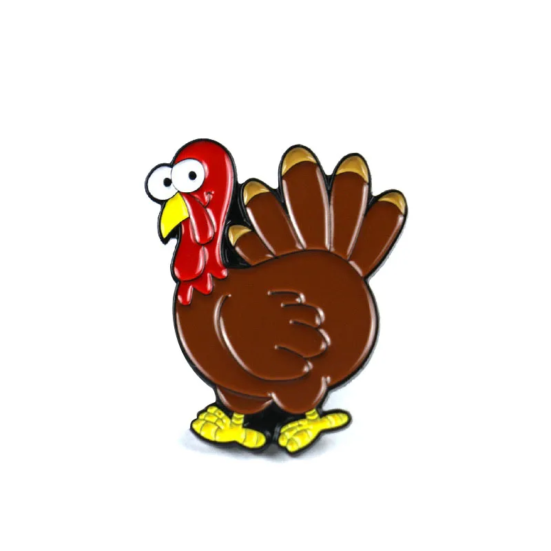 Рождество индейки булавка эмаль Милая курица брошь для рюкзак сумка джинсы