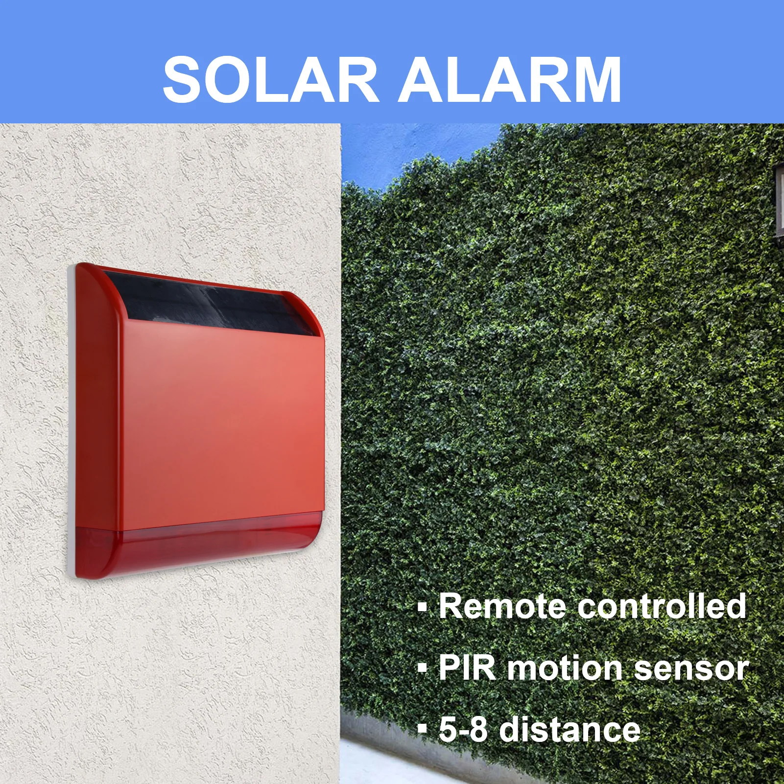 

Wolf-Guard Solar Flash Siren Alarm 110dB Outdoor Anti-Tamper EnvironmentProtection Home Security Burglar System Kit 433MHz