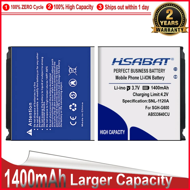 HSABAT Battery for Samsung S3600 S3600C F330 F338 F490 G400 G600 J630 J638 C3110 G500 F469 F268 G608 S3600i 1400mAh AB533640CU | Мобильные