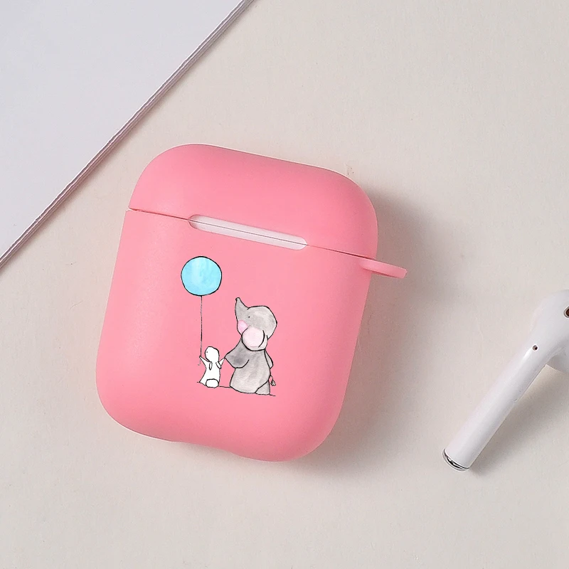 

Cute Lovely Dumbo Baby Elephant Shockproof Soft Shell For Apple Wireless bluetooth Headset Airpods 1 2 Protection Cover Cases