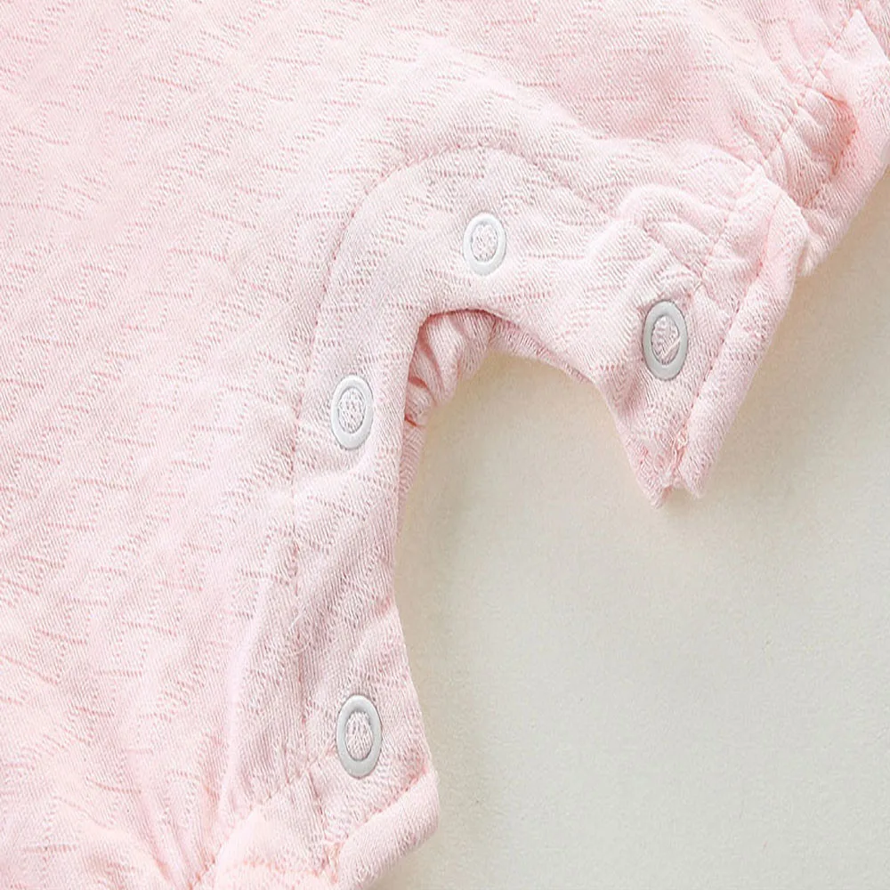

Short-Sleeve Romper Summer New Baby Embroidery Neckline Jumpsuit Pure Cotton Oblique Placket Single-Breasted Clothes