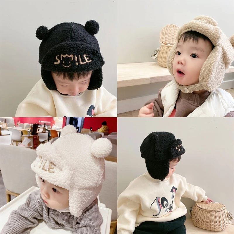 

Winter Warm Baby Thicken Ear Flap Protection Hat Soft Cotton Lei Feng Beanies Cap for Kids Children Girls Boys