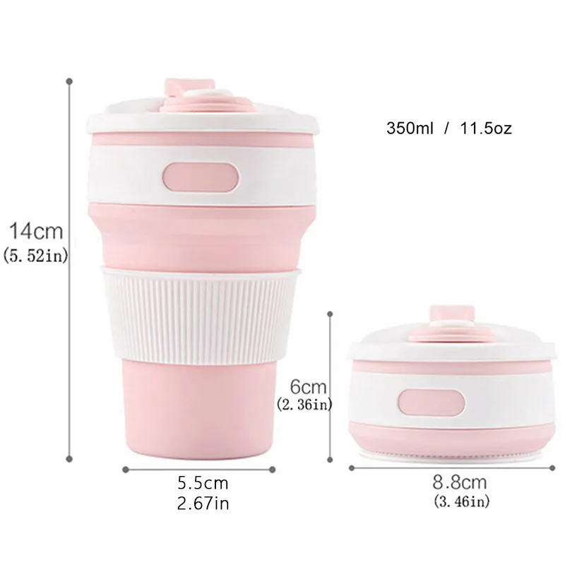 

Coffee Mugs Portable Collapsible Silicone Cup Telescopic Drinking Water Bottle Outdoors Travel Foldable BPA Free Milk Coffee Cup