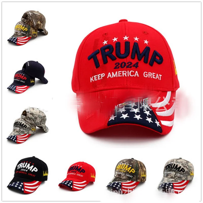 

Donald Trump 2024 Cotton Embroidered Baseball Cap Sun Visor Windproof Casual Cap Breathable Mountaineering Fishing Tennis Cap